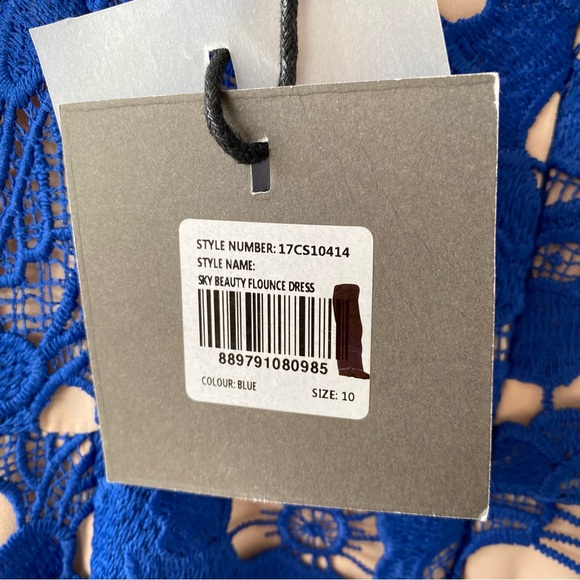 NWT Cooper St Lace Sky Beauty V-Neck Flounce Ruffle Midi Cocktail Dress - Picture 13 of 14